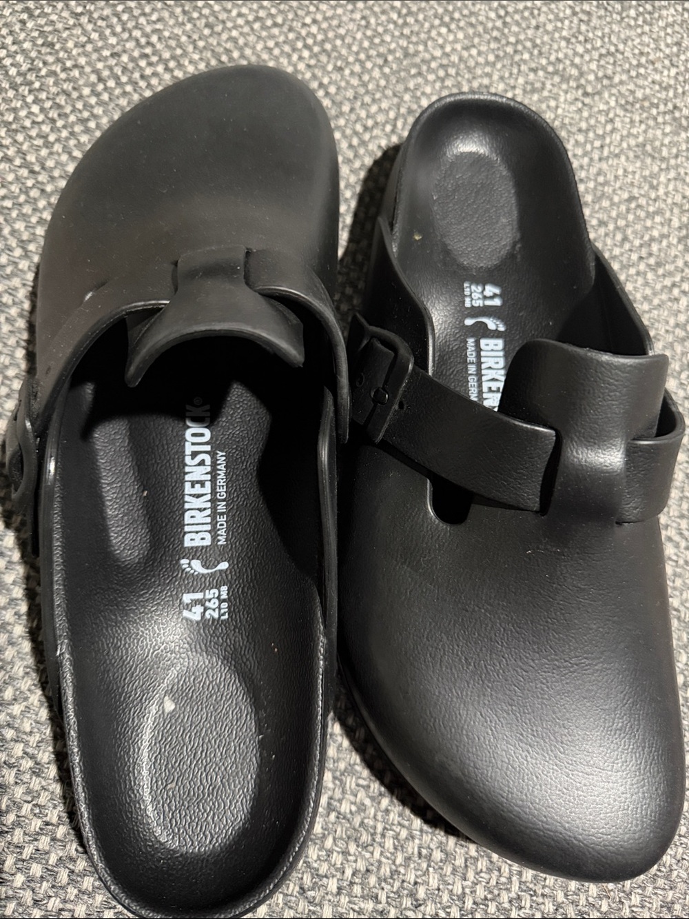 Birkenstock. EVA  Black Leather Closed-Toe Clogs